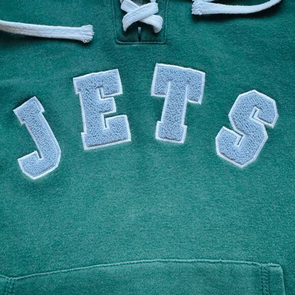 NFL New York Jets Green Touch by Alyssa Milano Lace up Hoodie Sweatshirt Small - Picture 4 of 10